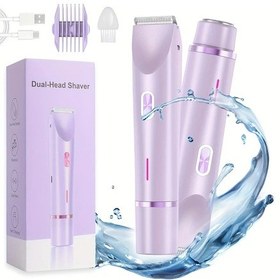 Resim Fochsia Mor Çift Başlı Kadın Tıraş Makinesi Usb Şarjlı Bikini Yüz Kol Bacak Vücut Epilasyon Anneye Mezuniyet Mevsimi Hediye 