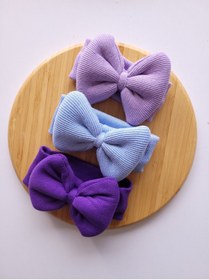 Resim SeherBebeButik Kız Bebek & Çocuk Fiyonklu Bandana 3'lü Set 