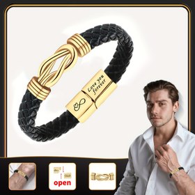 Resim 1 Adet Okula Dönüş - Olmazsa Olmaz Hediye - Şükran Günü/Haziran Hediyesi - Oğul Baba Yeğen Torun İçin Altın Düğümlü Aşk Tokalı Bileklik, Minimalist ve Şık, Hediye veya Kişisel Kullanım İçin Mükemmel 