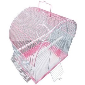 Resim Dayang İki Kapılı Davul Muhabbet Kuş Kafesi Pembe 30x23x40 Cm 