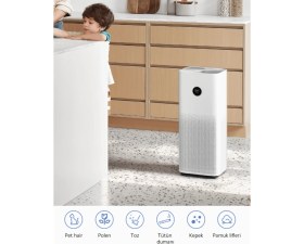 Resim Xiaomi Anti Alerjik Akıllı Hava Temizleyici 48M2 Etkili Alan Smart Air Purifire 4 Virüs Polen Hapseder Apple-Adroid Wi-Fi ve Sesli Kontrol-Hediyeli 