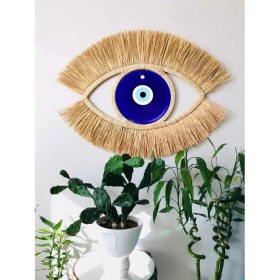 Resim BH Bohem Handmade El Yapımı Doğal Rafya Göz Nazarlık Duvar Dekorasyon 