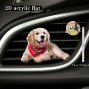 Resim 2D Düz, 1 Adet Kırmızı Bandana Takılı Sevimli Golden Retriever Köpek - Araç Havalandırma Klipsi Difüzörü, Yer Tasarrufu Sağlayan, Taze Koku, Çoğu Standart Araba Havalandırmaya Uyumlu - Evcil Hayvan Severler İçin İdeal Hediye, Araç İçi Dekor, Oyunbaz Tasarım, Akrilik Yapı, 2D Düz 