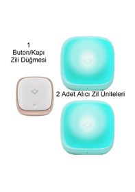 Resim Kablosuz Kapı Zili Seti Ip44 Su Geçirmez, 2 Alıcı, 38 Melodi, Kolay Montaj, 433mhz 