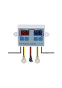 Resim Shineyee Çift Dijital Termostat Sıcaklık Kontrol Cihazı İki Röle Çıkışlı Termoregülatör Kuluçka Makinesi Isıtma Soğutma Xk-w1088 Ac110-220v 