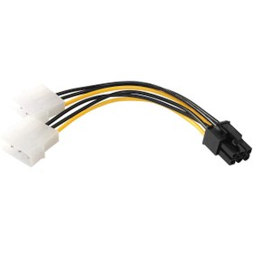 Resim aogo 6 Pin - Dual 4 Pin Molex Ide Güç Kablosu 6pin Pcı Express 2 X 4 Pin Molex Lp4 Power Kablo 6 Pinmolex 