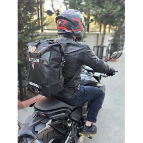 Resim Motoanl Motosiklet Lüx Sırt Çantası,arka ve Yan Çanta Olma Özellikli Waterproof Motor Touring Çanta 30 Lt 