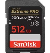 Resim SanDisk 512GB 200mb/sn Extreme Pro SD Hafıza Kartı 