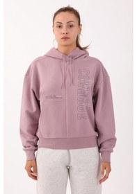 Resim Maraton Sportswear Comfort Kadın Kapşonlu Uzun Kol Basic Lila Sweatshirt 21474-lila Lila 
