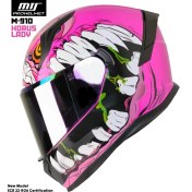 Resim Mts M-910 Horus Lady Güneş Vizörlü Kask (Gökkuşağı Camlı) 