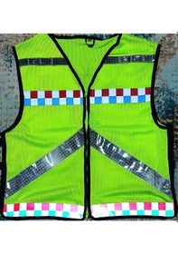 Resim fosforlu reflektorlu motorcu ve bisiklet güvenlık yeleği 