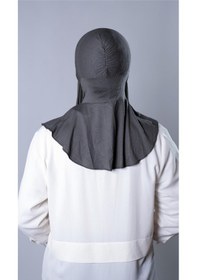 Resim Hürrem Bone Antrasit Pratik Hazır Geçmeli Şal Şifon Kumaş Hijab Bone 3009 25 