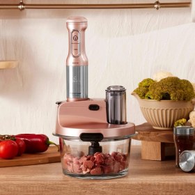 Resim Hype Store Mastermaid Prosteel 2500W 6 Bıçaklı Uzun Blender Ayaklı Cam Mutfak Robotu, Rosegold 