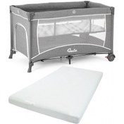 Resim Gulz Raftel Oyun Parkı Bebek Beşik 70 x 120 CM + Yataklı Light Grey 