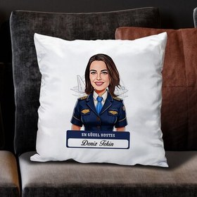 Resim Karikatürlü En Güzel Hostes Yastık 