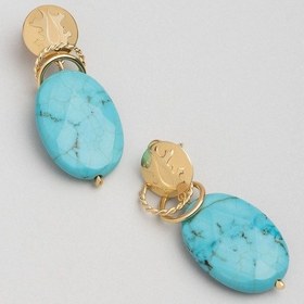 Resim So Chic Mistik Yolculuk 18 Ayar Sarı Altın Kaplama Gümüş Doğal Taşlı Küpe 