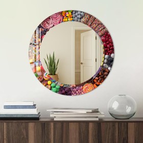 Resim Şeker Düşleri Cam Tablo Yuvarlak Ayna - Yok / 50 cm 