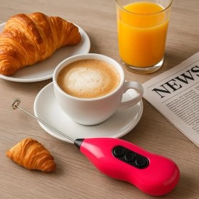 Resim Kahve Köpürtücü - Mini Süt Köpük Yapıcı El Mikseri, Sessiz Çalışan, Taşınabilir Karıştırıcı, Latte, Cappuccino ve Sıcak Içecekler Için (Renk Stok Durumuna Göre Gönderilir) 