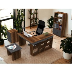 Resim Robin Home Boston L Ofis Çalışma Masası Ofis Büro Takımı Masa Sehpa Keson Kitaplık 