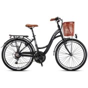 Resim Kron Geroni Tourer 26 City Bike 21 Vites V B Mat Siyah Gri /Kahverengi 