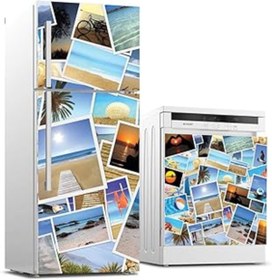 Resim Qedii Buzdolabı Ve Bulaşık Makinası Beyaz Eşya Sticker Kaplama Tatil Kolaj 