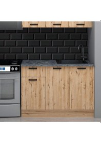 Resim 120 Cm Detroit Mini Mutfak Alt Modül, 120 Cm Modern Hazır Mutfak Alt Dolap, Çok Amaçlı Mutfak Dolabı Diğer 