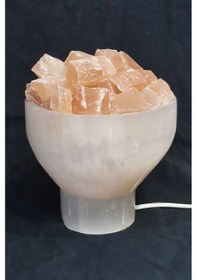 Resim Doğal Selenit Taşı Gece Lambası 