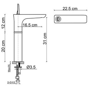 Resim Fontana FK-5121 Yüksek Lavabo Bataryası Mat Krom 