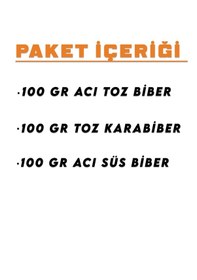 Resim İpek Değirmen Toz Karabiber Acı Toz Biber Süs Biber Süper Acı Baharat Set 3 x 100 G 