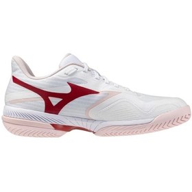 Resim Mizuno Wave Exceed Court Ac Kadın Tenis Ayakkabısı Beyaz / Kırmızı Çok Renkli 