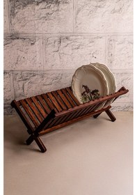 Resim Snippy Rack - Ahşap Katlanabilir Tabaklık Bulaşıklık Ahşap 