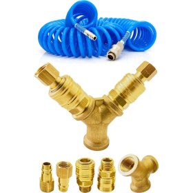 Resim Proxtech Havalı Kompresörler İçin 2'li Dağıtıcı ve Hava Giriş Rekorları 3/8'' 15 Metre Hortum 