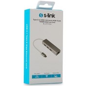 Resim S-link SL-UTY1010 Tpye-c To Usb 3.0 - 3 Ports + rj Gıgabıt Ethernet Hub 