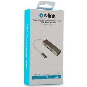 Resim S-link SL-UTY1010 Tpye-c To Usb 3.0 - 3 Ports + rj Gıgabıt Ethernet Hub 