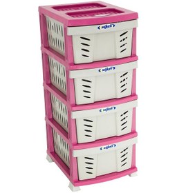 Resim Galleon Design Elegant Delikli Komidin 4 Çekmeceli Sebzelik Pembe 