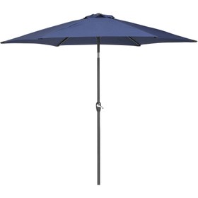 Resim VARESE 270 cm Metal Ayaklı Bahçe Şemsiyesi, 360° Döner, Ayarlanabilir - Mavi 