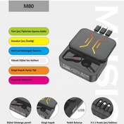 Resim Power M80 2000 mAh Powerbankli Bluetooth Kablosuz Kulaklık 5.3V 