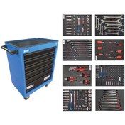 Resim Brio Hareketli Takım Dolabı 6 Çekmece Pro 239 Parça Mavi Dolu 