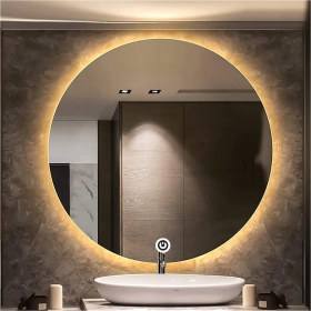 Resim Global Led Mirror 75 cm Dokunmatik Tuşlu Yuvarlak Ledli Ayna Banyo Aynası Dekoratif Ayna Boy Ayna Salon Duvar Ayna 