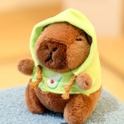 Resim Yeşil Kapüşonlu Sevimli Kapybara Peluş Oyuncak - Yumuşak, Dayanıklı & Dişlemeye Karşı Dirençli Küçük ve Orta Boy Köpekler ile Kediler için - Mükemmel Evcil Hayvan Arkadaşı & Dekoratif Aksesuar, Kapybara Dolmuş Hayvan, Kedi Arkadaşı, Polipropilen Malzeme, Yumuşak Doku 