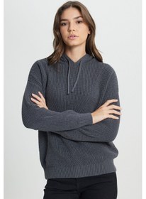 Resim Wrangler Relaxed Fit Geniş Kesim Kapüşonlu Antrasit Triko Kazak W242711040 Koyu Gri 