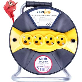 Resim Evakat Sertifikalı Makaralı Uzatma Kablosu 3 x 1,5 50 mt 