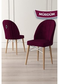Resim Canisa Ritim Serisi 1 Adet Mürdüm Sandalye 1.sınıf Babyface Ithal Kumaş Doğal Ahşap Ayak Gümüş Halkalı Sandalye Mürdüm Ayaklar Doğal Ahşap 