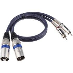 Resim Suntek Çift Xlr Erkek - Çift Rca Erkek Yama Kablosu 2-Xlr - 2-Rca Ses Kablosu 50CM 