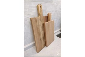 Resim Feyza Design Gürgen Ağacı Kesme Tahtası Çiftli Set, Yekpare Tasarım, Dayanıklı ve Şık 