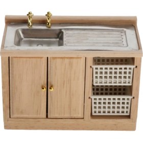 Resim En Bebekler Ev Dolap Yıkama Havzası Dolabı 1/12 Dollhouse Banyo (Yurt Dışından) 