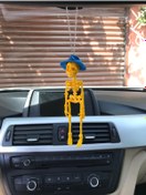 Resim 3dbaydesign Fötr Şapkalı Iskelet Ayna Süsü( Sarı Iskelet Mavi Şapka) 