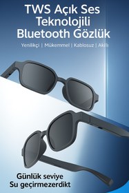 Resim qasul Akıllı Bluetooth Gözlük Ultra Hafif Suya Daynıklı HD Müzik ve Görüşme Destekli 