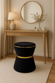 Resim Zem Fine Black-gold Puf 