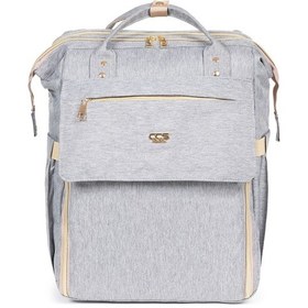 Resim Beşikli Anne Bebek Bakım Sırt Çantası Gri 